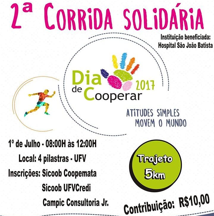 2ª CORRIDA SOLIDÁRIA-DIA DE COOPERAR ARRECADARÁ FUNDOS PARA O HOSPITAL SÃO JOÃO BATISTA