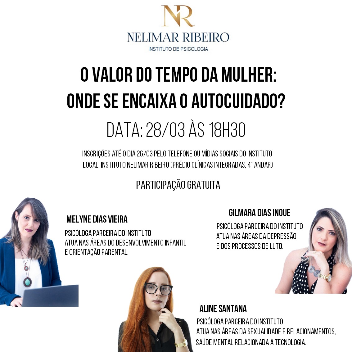 ACONTECERÁ O EVENTO GRATUITO “O VALOR DO TEMPO DA MULHER: ONDE SE ENCAIXA O AUTOCUIDADO?”