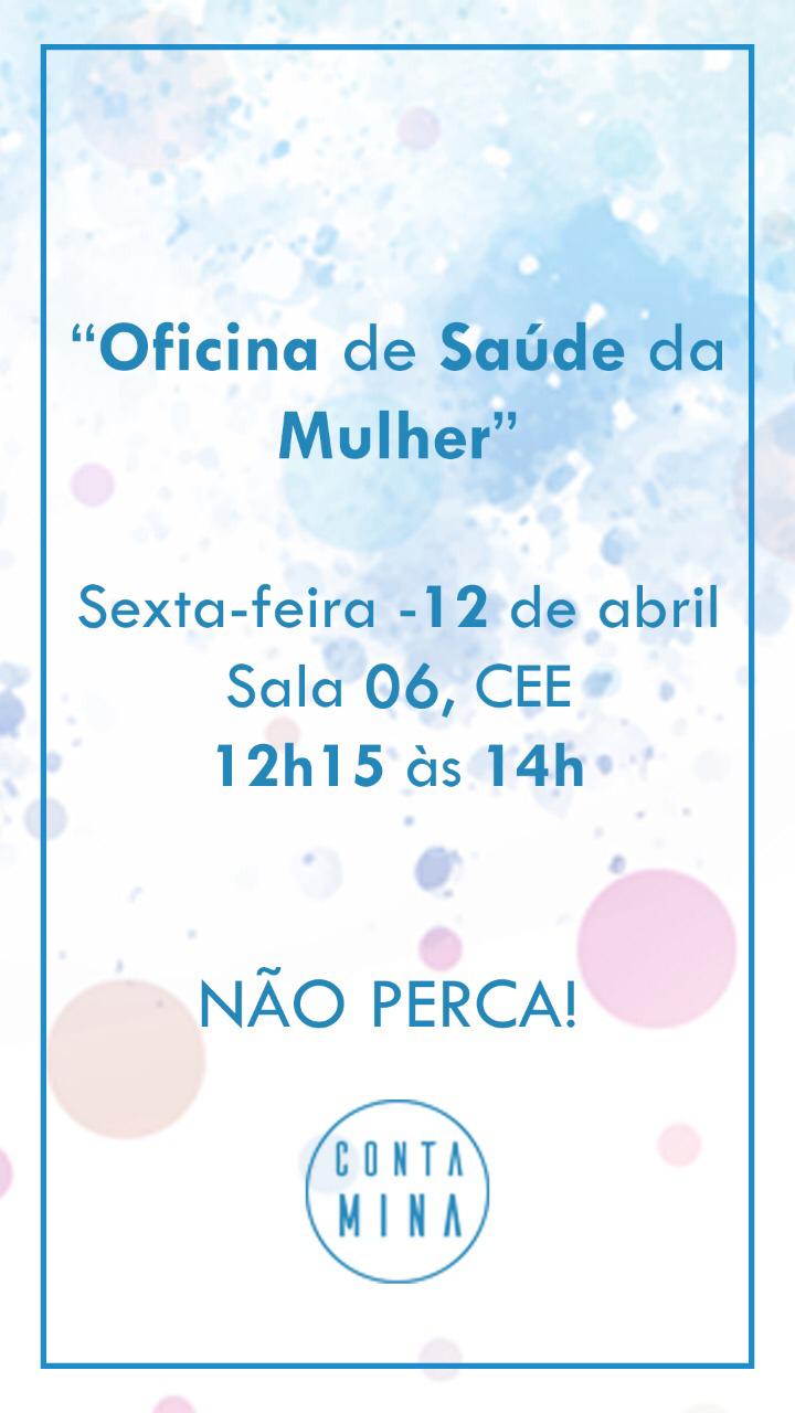 ACONTECERÁ OFICINA DA SAÚDE DA MULHER