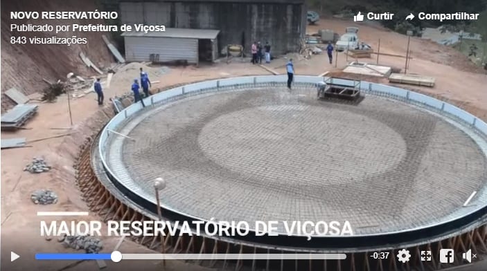 CONFIRA VÍDEO DA CONSTRUÇÃO DO NOVO RESERVATÓRIO EM VIÇOSA