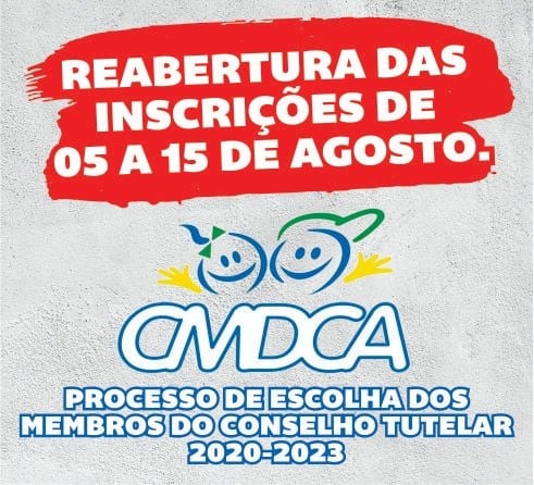 INSCRIÇÕES ABERTAS PARA O PROCESSO DE ESCOLHA DO CONSELHO TUTELAR EM ERVÁLIA