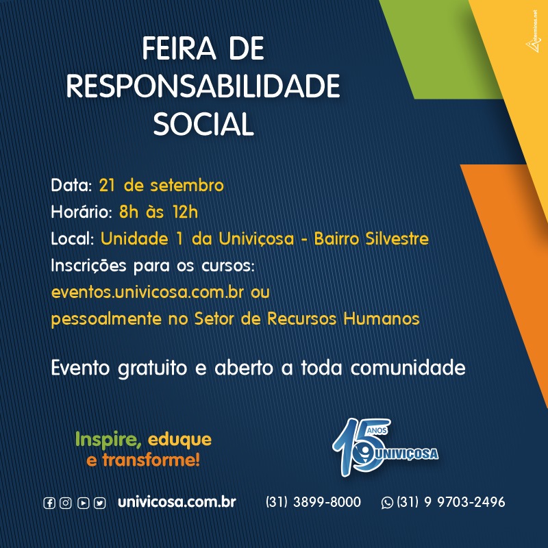UNIVIÇOSA comemora 15 anos com Feira de Responsabilidade Social