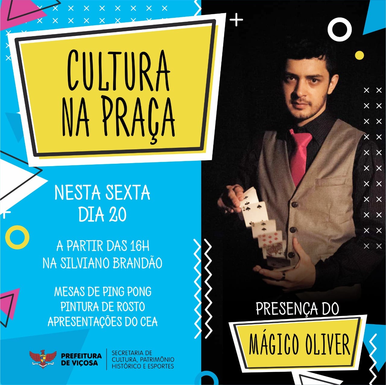 Mágico Oliver participará do Cultura na Praça desta sexta (20)