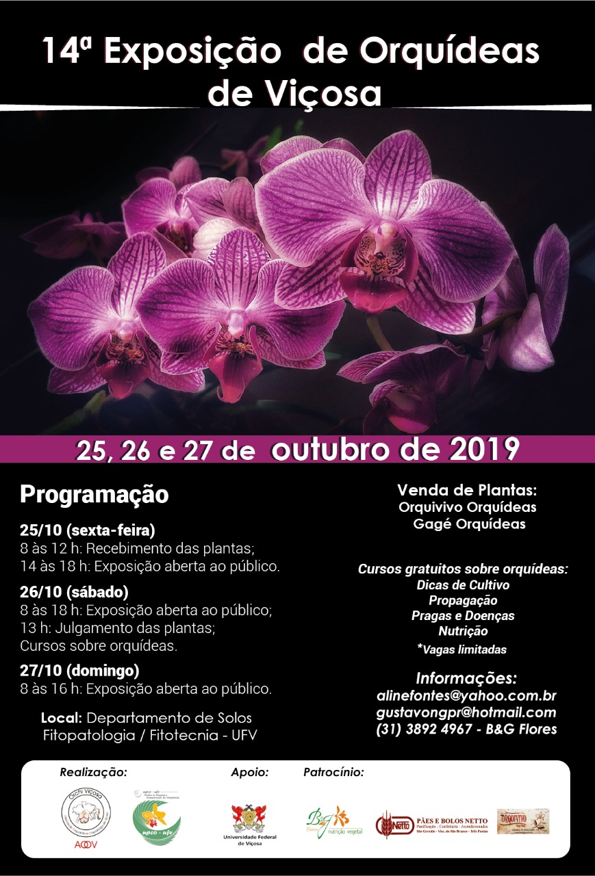 UFV sedia 14ª Exposição de Orquídeas de Viçosa