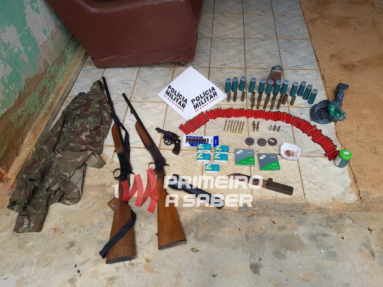 PMMA apreende armas de fogo e materiais usados para caça em Guiricema