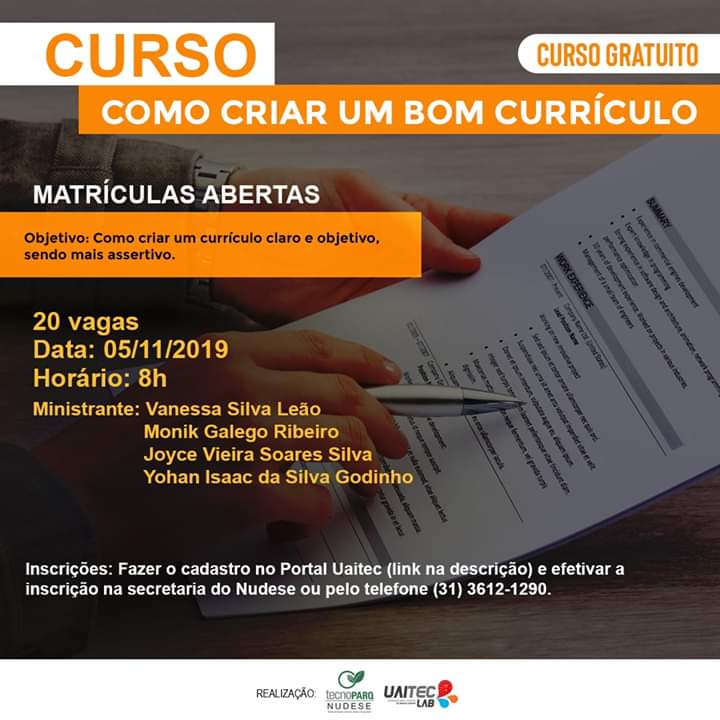 Nudese realiza curso gratuito “Como criar um bom currículo”