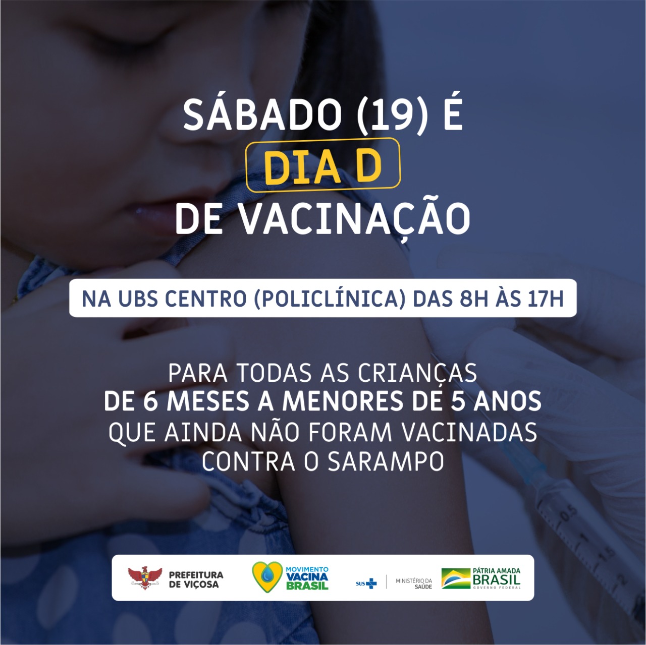 Viçosa realiza ‘Dia D’ de vacinação contra o sarampo neste sábado