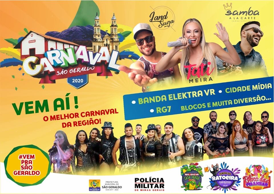 Confira a agenda do carnaval em São Geraldo