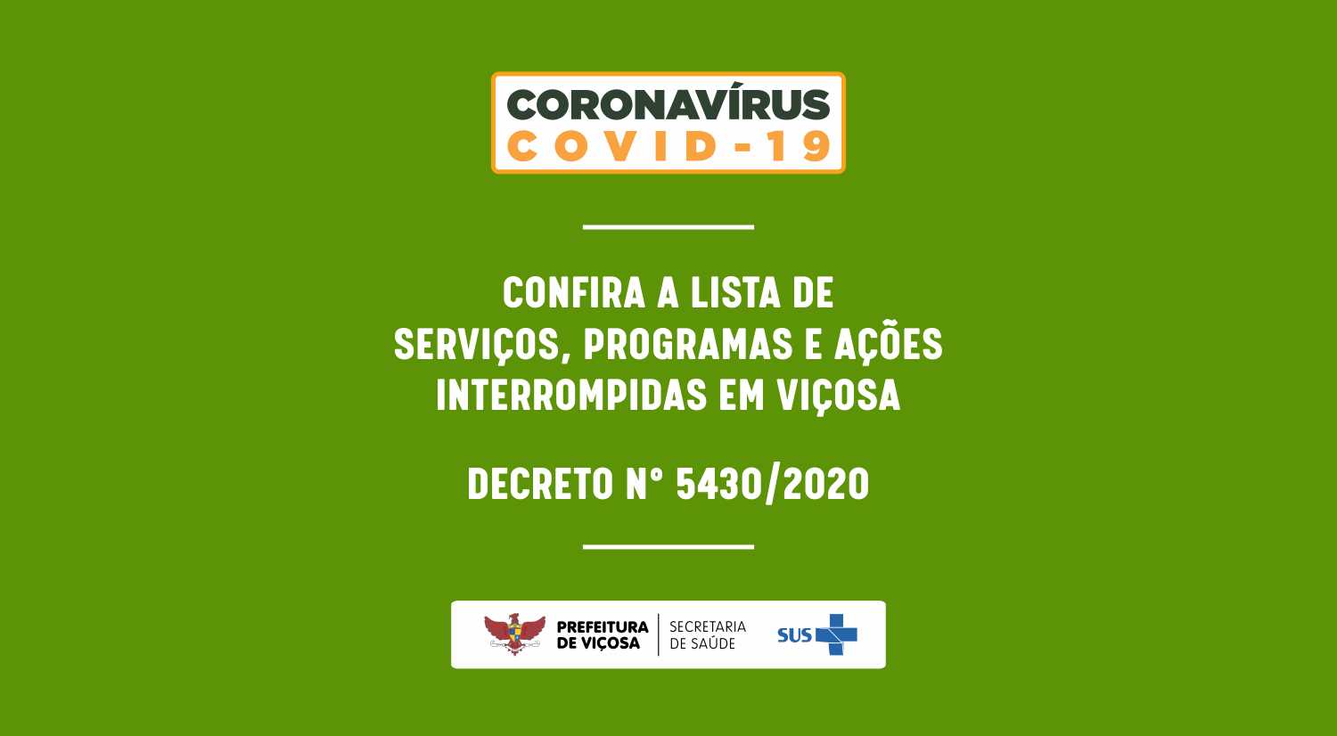 COVID-19: confira a lista de serviços, programas e ações interrompidas pela Prefeitura