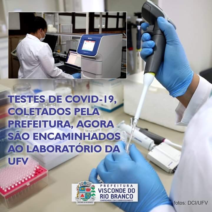 Testes de COVID-19 coletados pela Prefeitura de Visconde do Rio Branco serão encaminhados ao laboratório da UFV