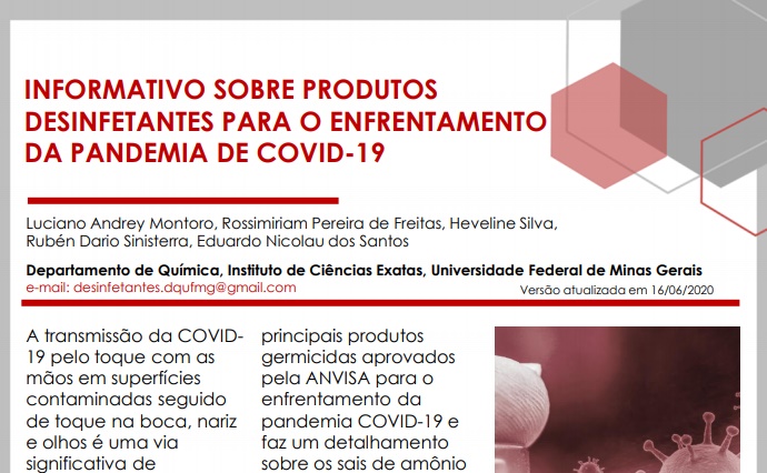 Cartilha da UFMG aponta produtos de limpeza eficientes contra o coronavírus; confira