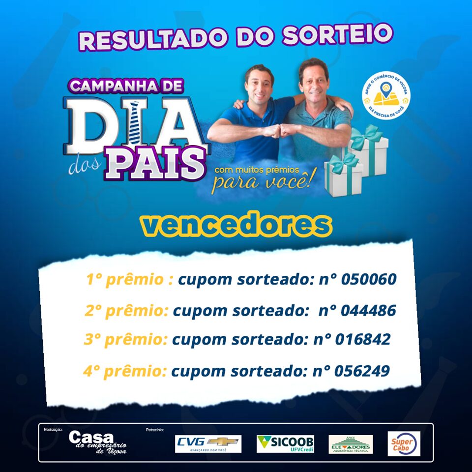 Casa do Empresário divulga resultado do sorteio do Dia dos Pais
