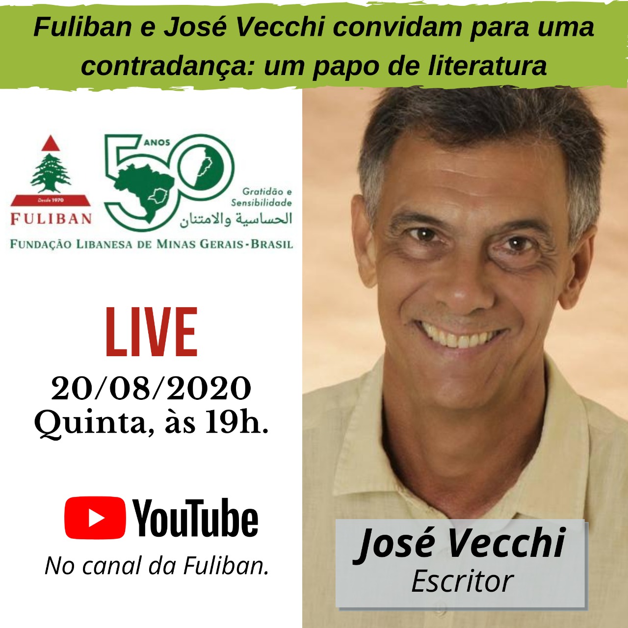 Fuliban e José Vecchi realizam live “Contradança: um papo de literatura”