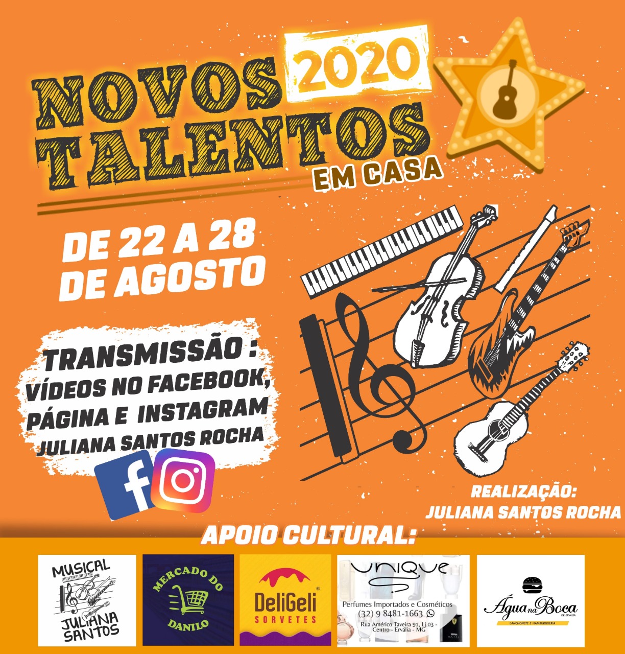 Novos Talentos 2020 Em Casa é realizado em Ervália