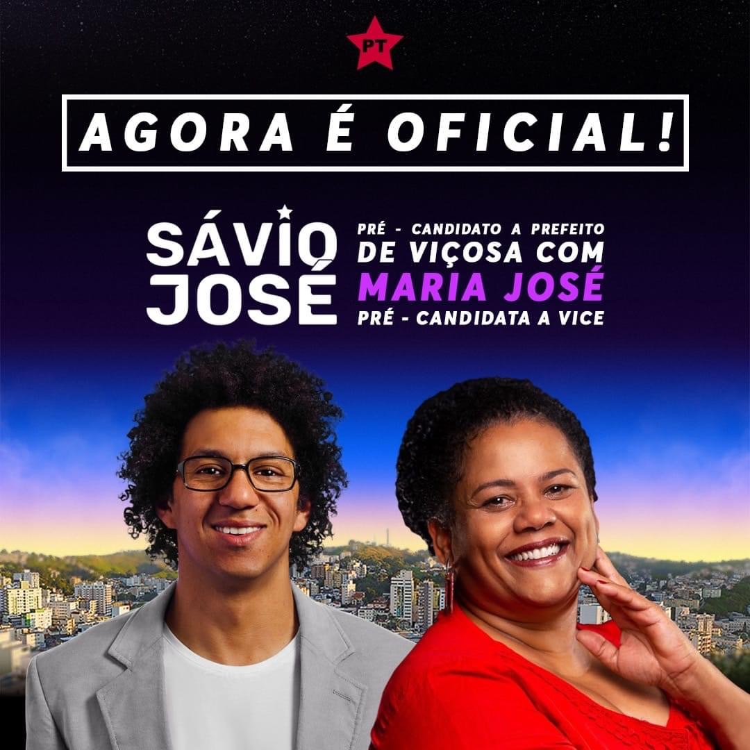 PT lança Sávio José como candidato a prefeito de Viçosa e Maria José a vice
