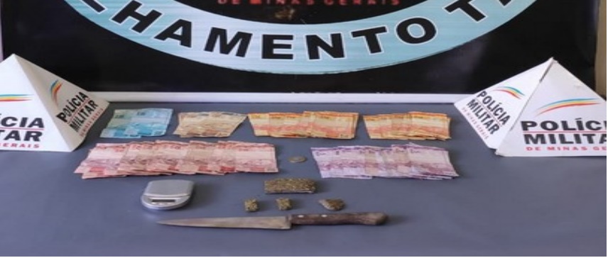 Homem é preso com drogas, cerca de R$ 1.100 e acusado de receber materiais furtados no Bela Vista