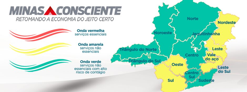 Metade do estado está na onda verde do plano Minas Consciente