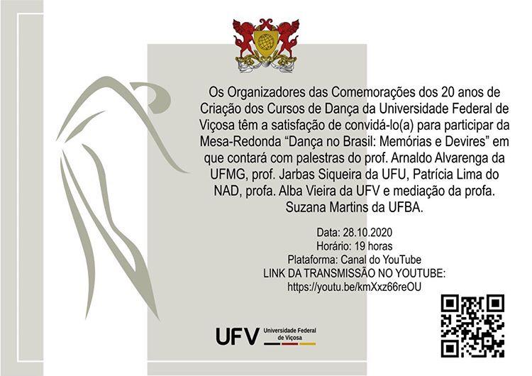 Curso de Dança da UFV comemora 20 anos e convida população para participar das celebrações