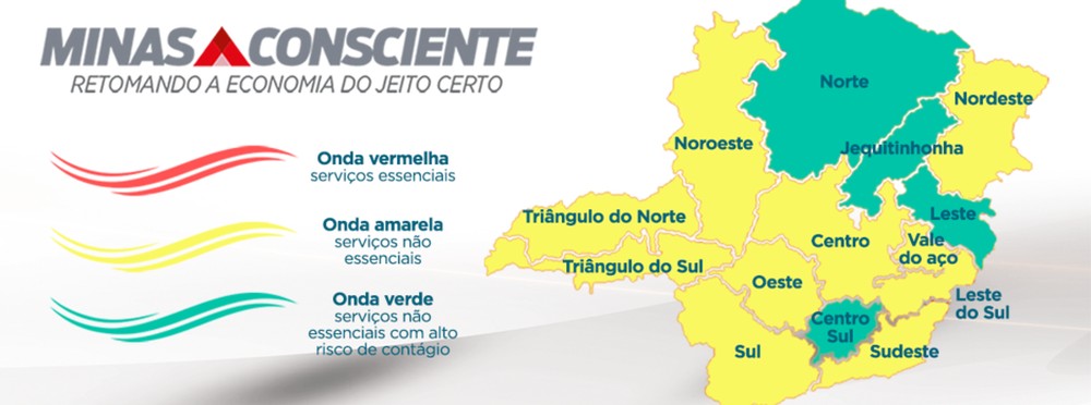 Macrorregião Centro-Sul e outras quatro microrregiões avançam para a Onda Verde do ‘Minas Consciente’