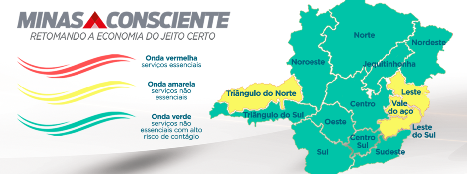 Mais de 70% das macrorregiões de Saúde estão na onda verde do Minas Consciente
