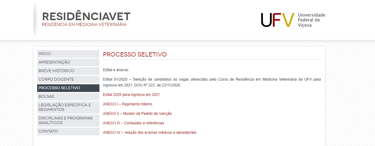 Residência em Medicina Veterinária divulga edital para processo seletivo