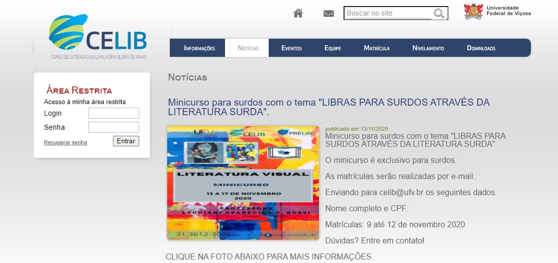 Minicurso de Libras para surdos recebe inscrições
