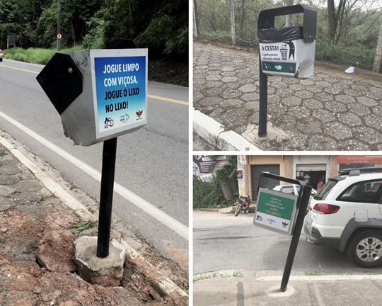 Novas lixeiras de Viçosa já apresentam sinais de vandalismo