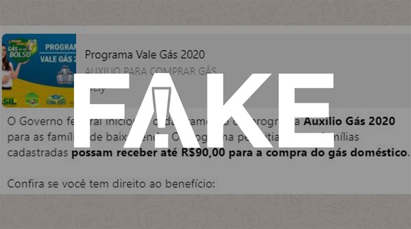 Notícia de vale gás natalino disponibilizado pela prefeitura é falsa