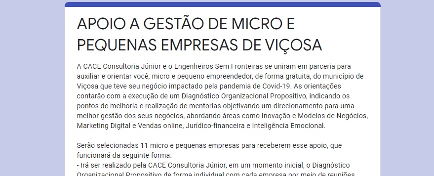 Empresa Júnior de Administração da UFV oferece apoio gratuito a empresas de Viçosa