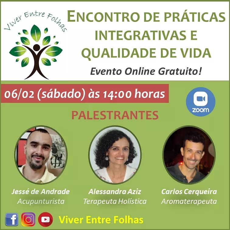 Viver Entre Folhas e Associação dos Terapeutas realizam Encontro gratuito de Práticas Integrativas e Qualidade de Vida
