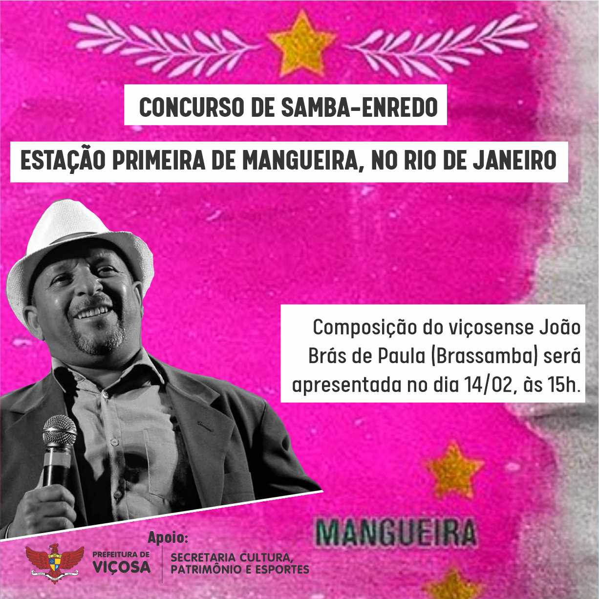 Compositor viçosense participa de concurso no Rio de Janeiro