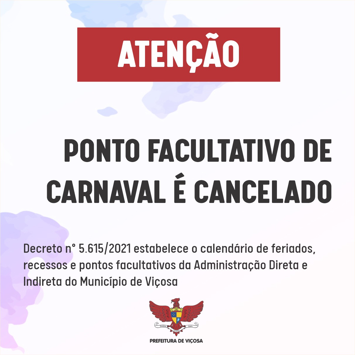 Prefeitura divulga o calendário de feriados e suspende pontos facultativos do Carnaval