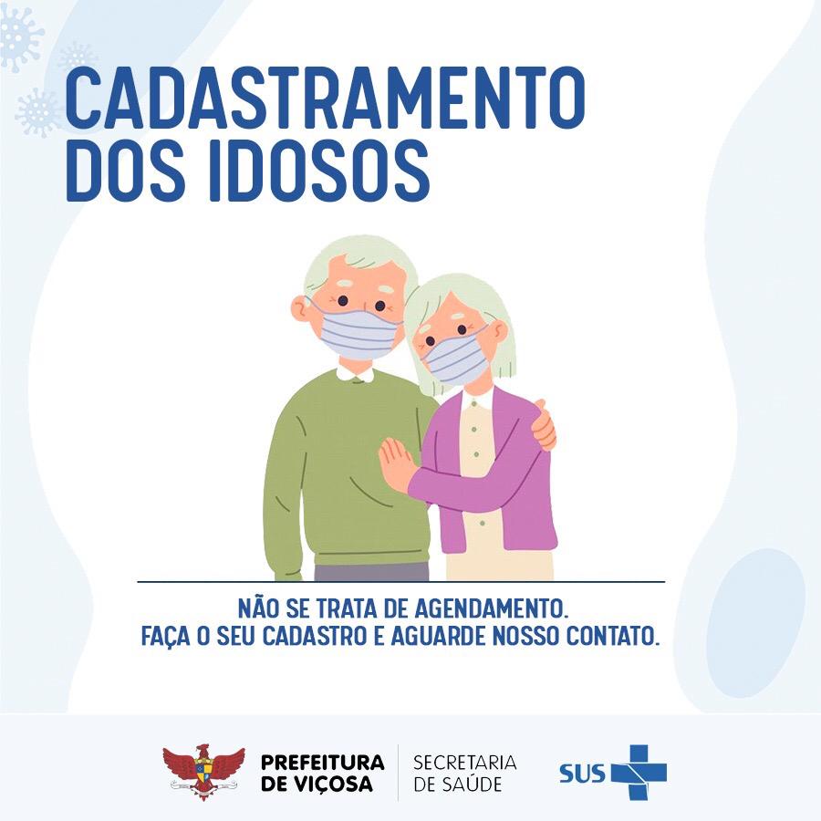 Cadastramento de idosos acima de 90 anos para a vacinação contra a Covid-19 começou hoje (08), em Viçosa