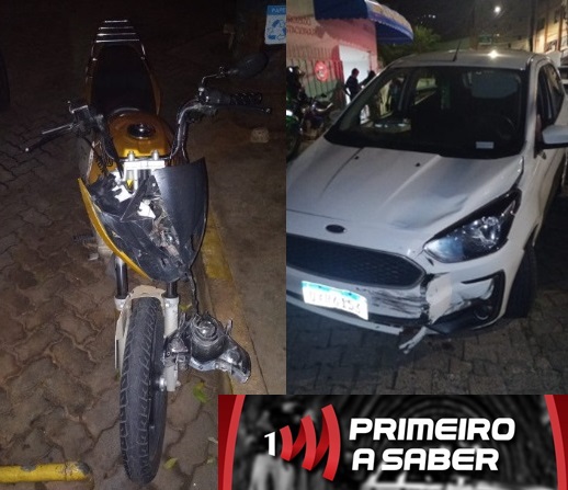 Homem fica ferido em colisão entre motocicleta e automóvel no centro de Viçosa
