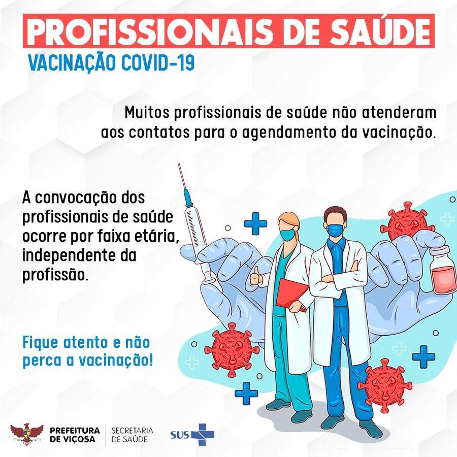 Prefeitura de Viçosa convoca profissionais de saúde para vacinar