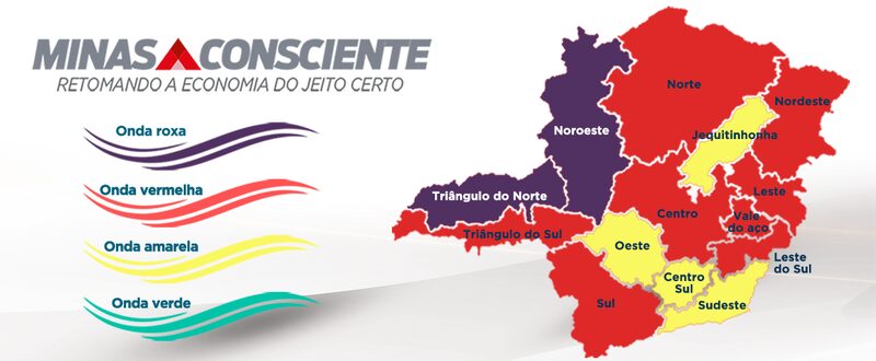 Zona da Mata e Vertentes estão fora da onda ROXA do Minas Consciente