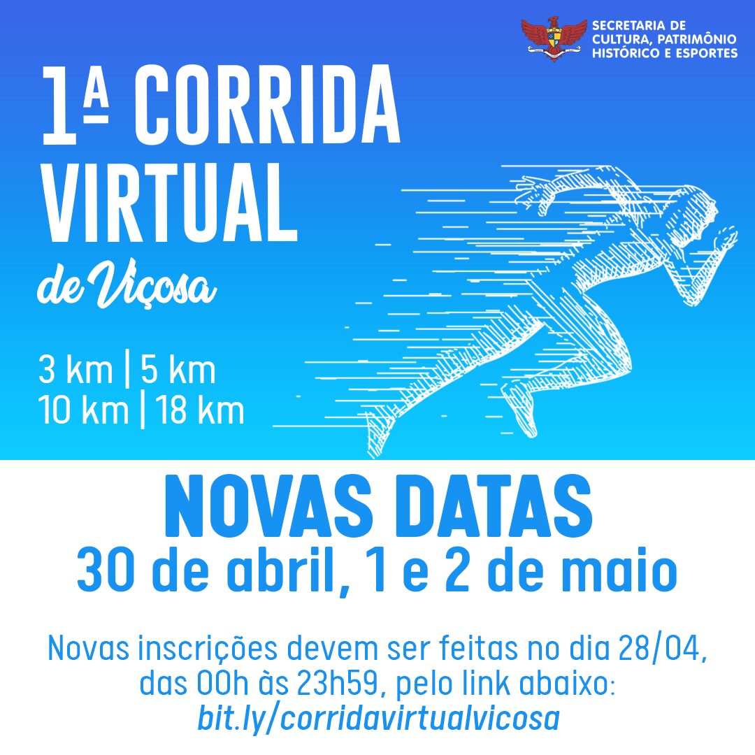 I Corrida Virtual de Viçosa tem novas datas