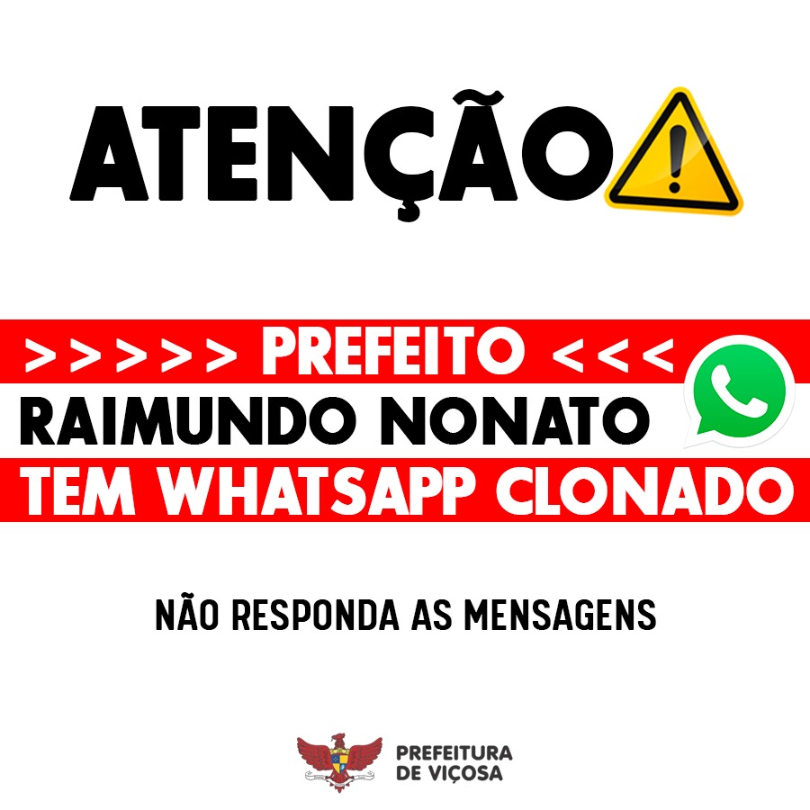 Prefeito de Viçosa tem o celular clonado e prefeitura alerta para golpes pelo WhatsApp