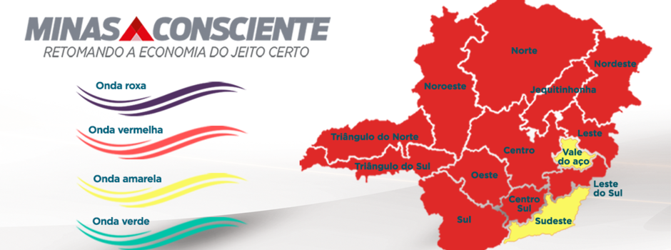 Minas Gerais tem 12 das 14 macrorregiões na onda vermelha do plano Minas Consciente