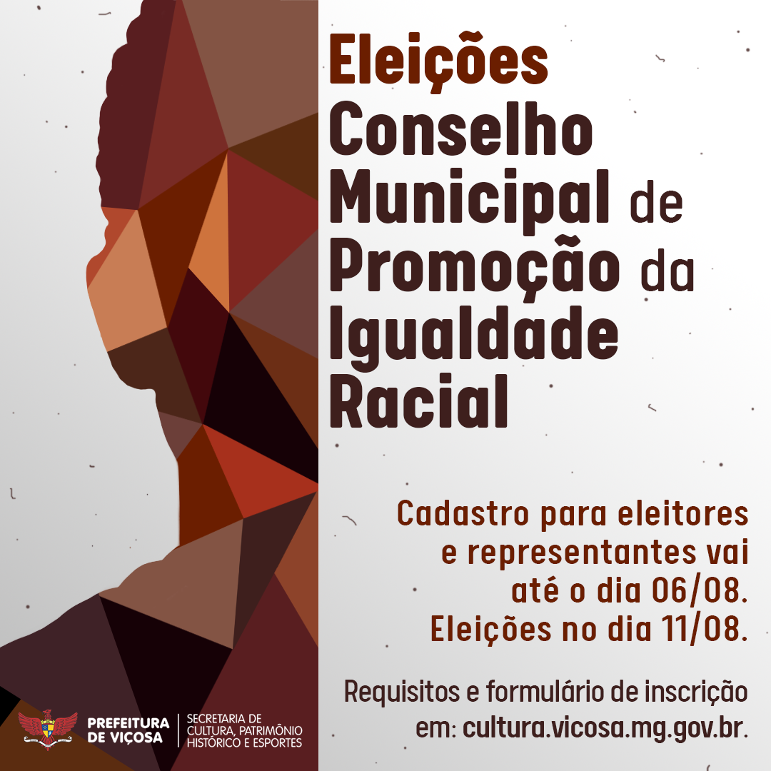 Prefeitura convoca para eleições de conselheiros de Promoção da Igualdade Racial