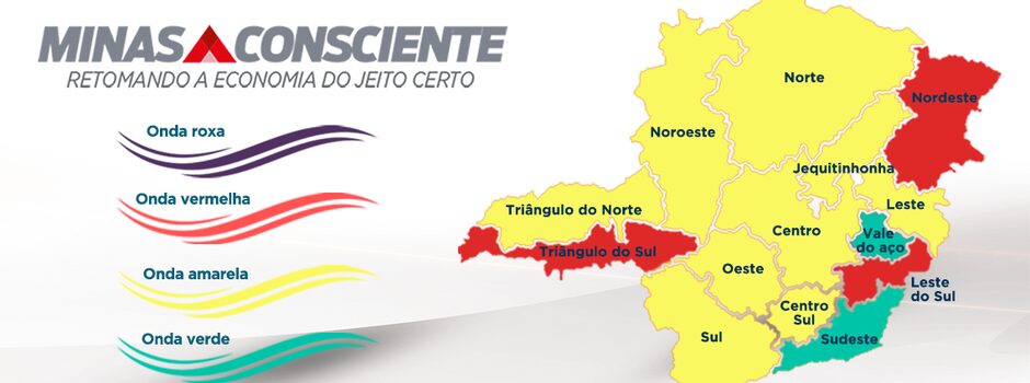 Minas Consciente: macro de Viçosa segue na Onda Vermelha, mas no geral o estado de Minas Gerais tem melhora nos índices da Covid
