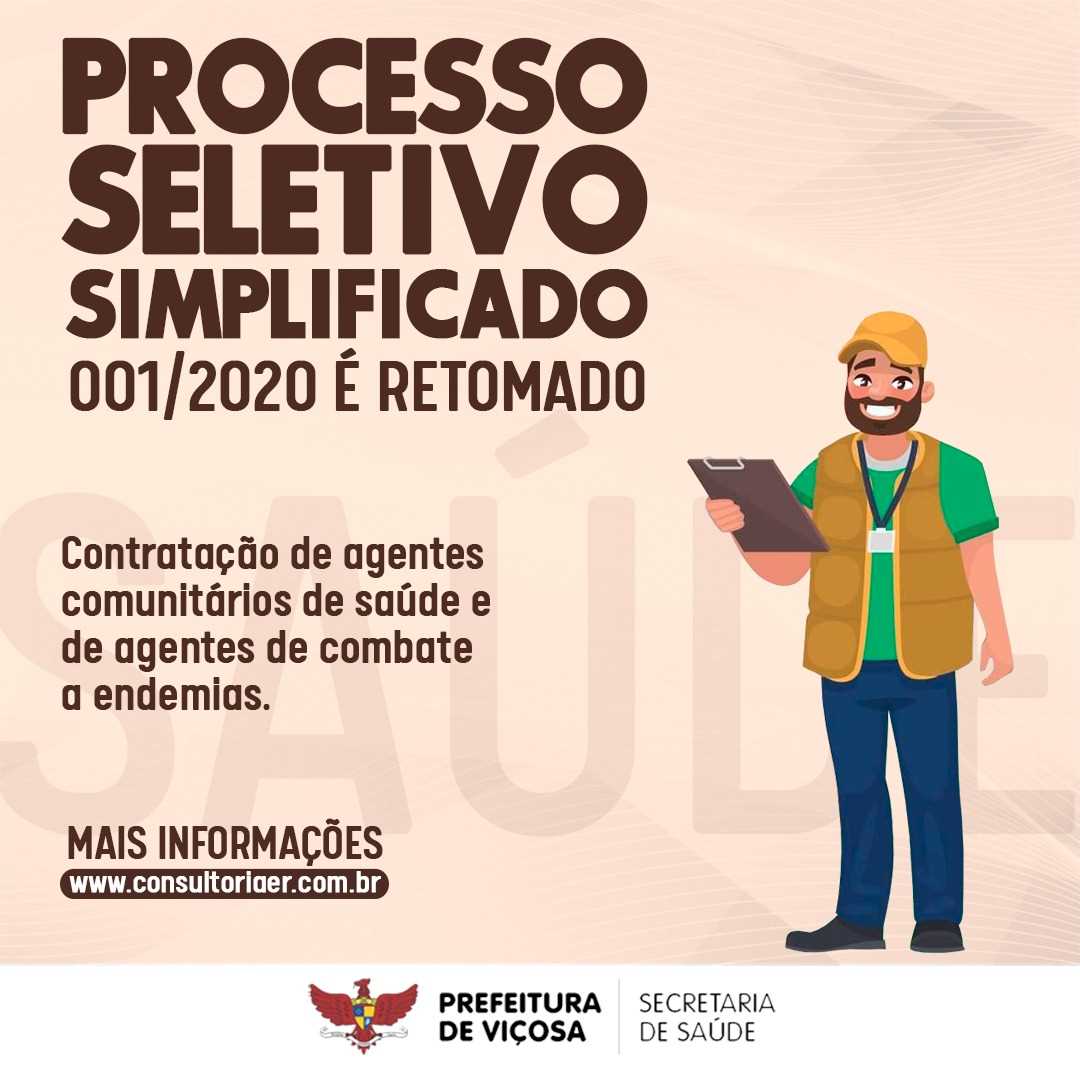 Viçosa: processo seletivo de agentes comunitários de saúde e de combate a endemias é retomado