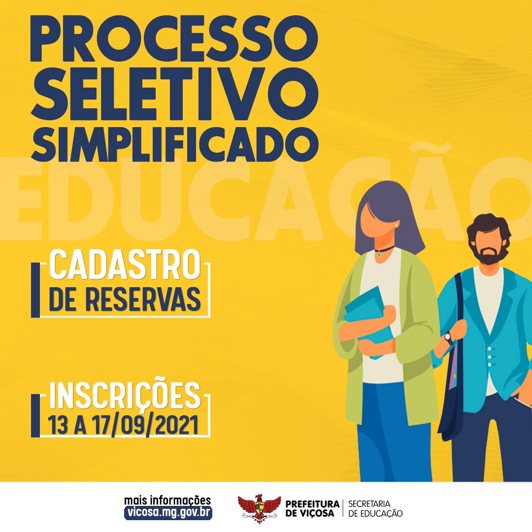Prefeitura de Viçosa divulga edital de Processo Seletivo Simplificado da Secretaria de Educação