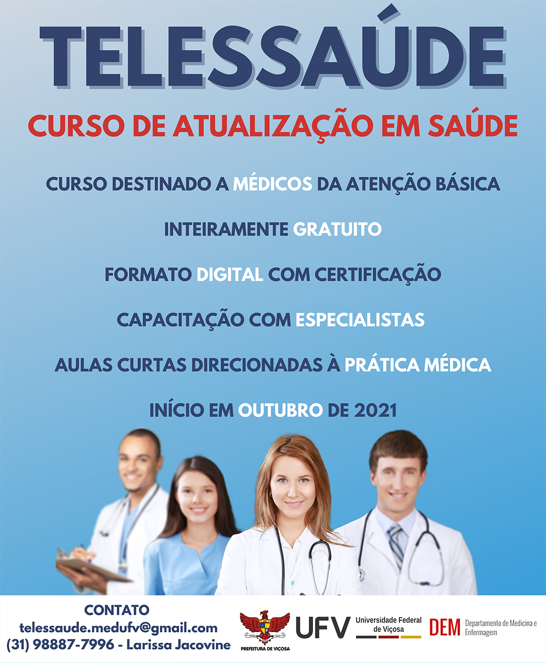 Parceria PMV/UFV oferece curso de atualização para médicos das unidades básicas