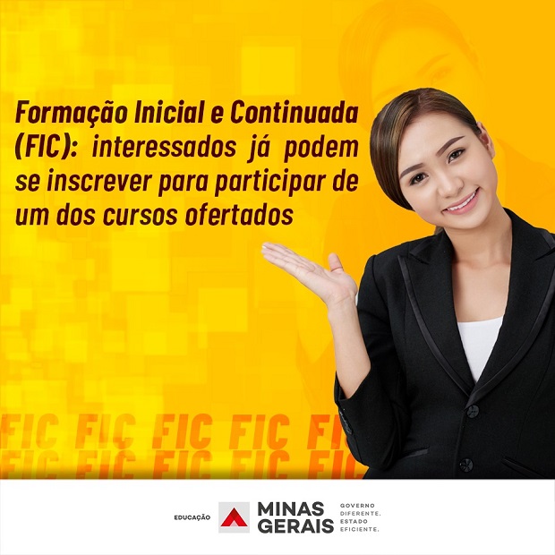 Minas Gerais: inscrição em cursos de Formação Inicial e Continuada vai até o dia 31/8