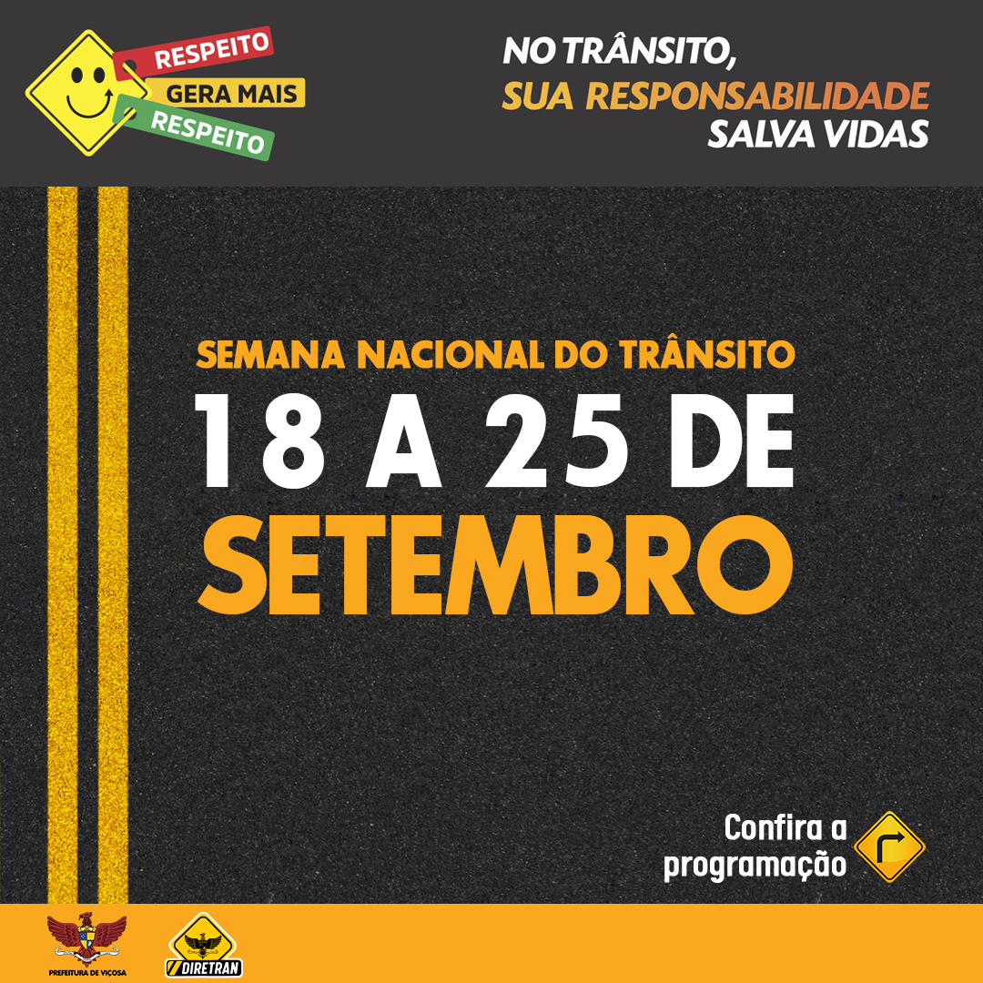 Semana Nacional do Trânsito já tem programação definida em Viçosa