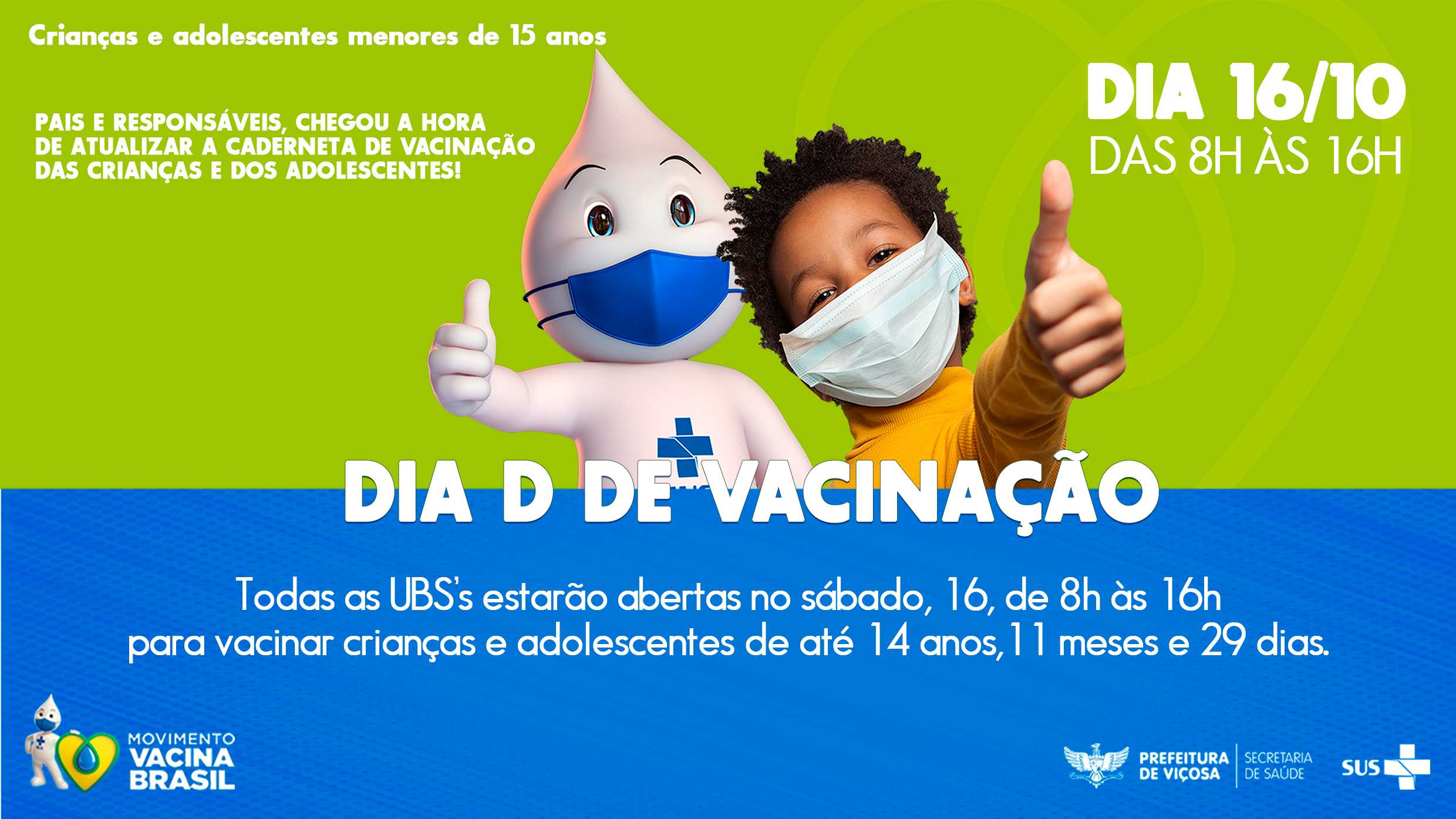 Dia “D” de multivacinação acontece no próximo sábado (16)