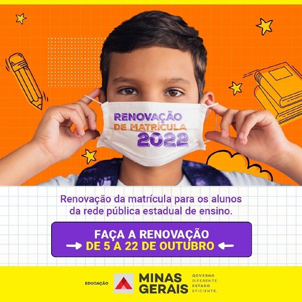 Período de renovação de matrícula para os alunos da rede pública estadual começa nesta terça-feira (5/10)