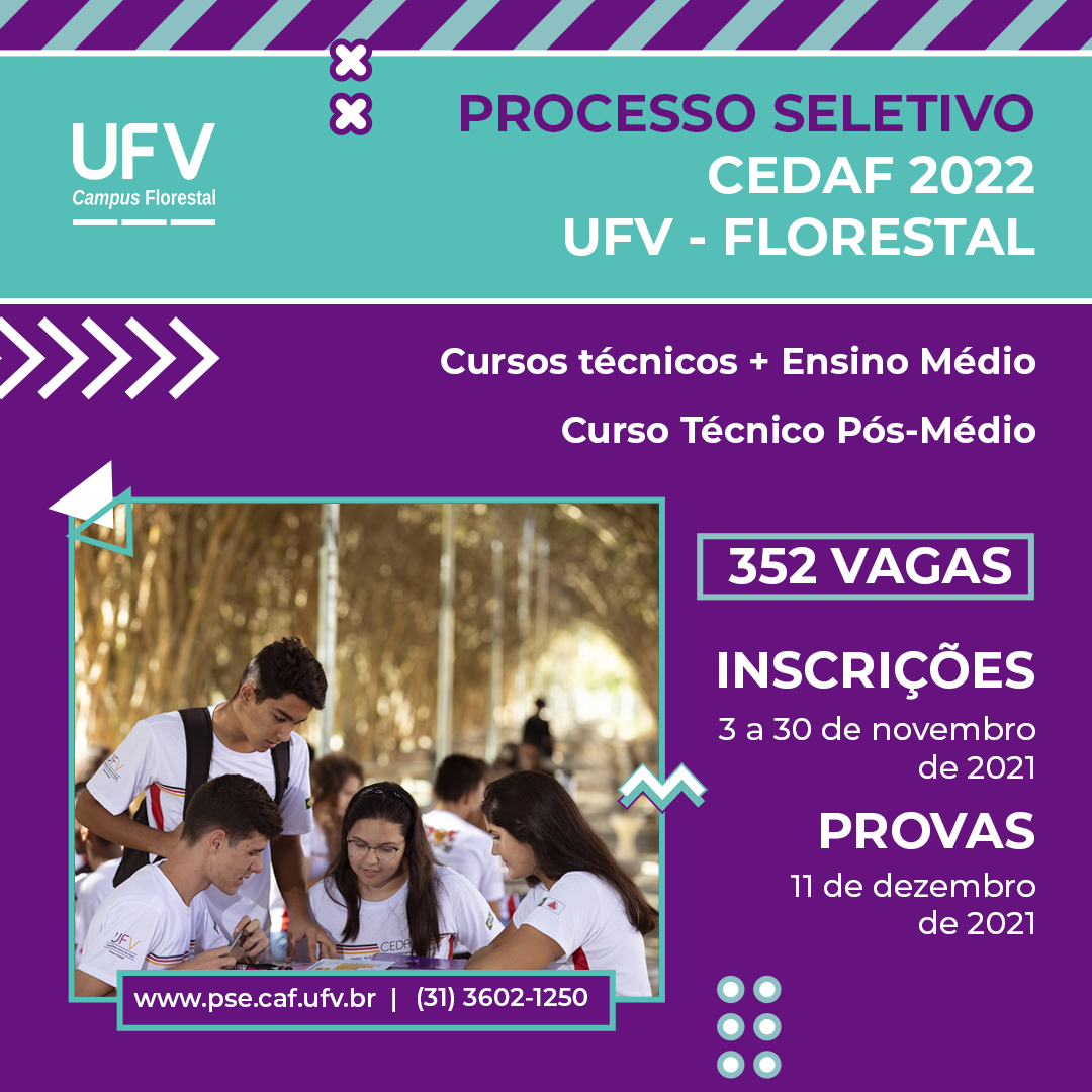 UFV: inscrições para exame de seleção da Cedaf terminam no próximo dia 30