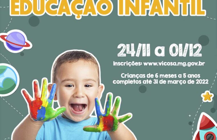 Viçosa: começa nesta quarta (24) e vai até o dia 1ª de dezembro cadastro escolar para educação infantil